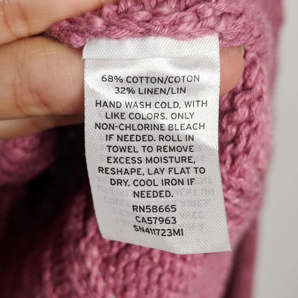 SOMETHING NAVY • Pink Crewneck Cable Knit Sweater Sz XS - Picture 6 of 7